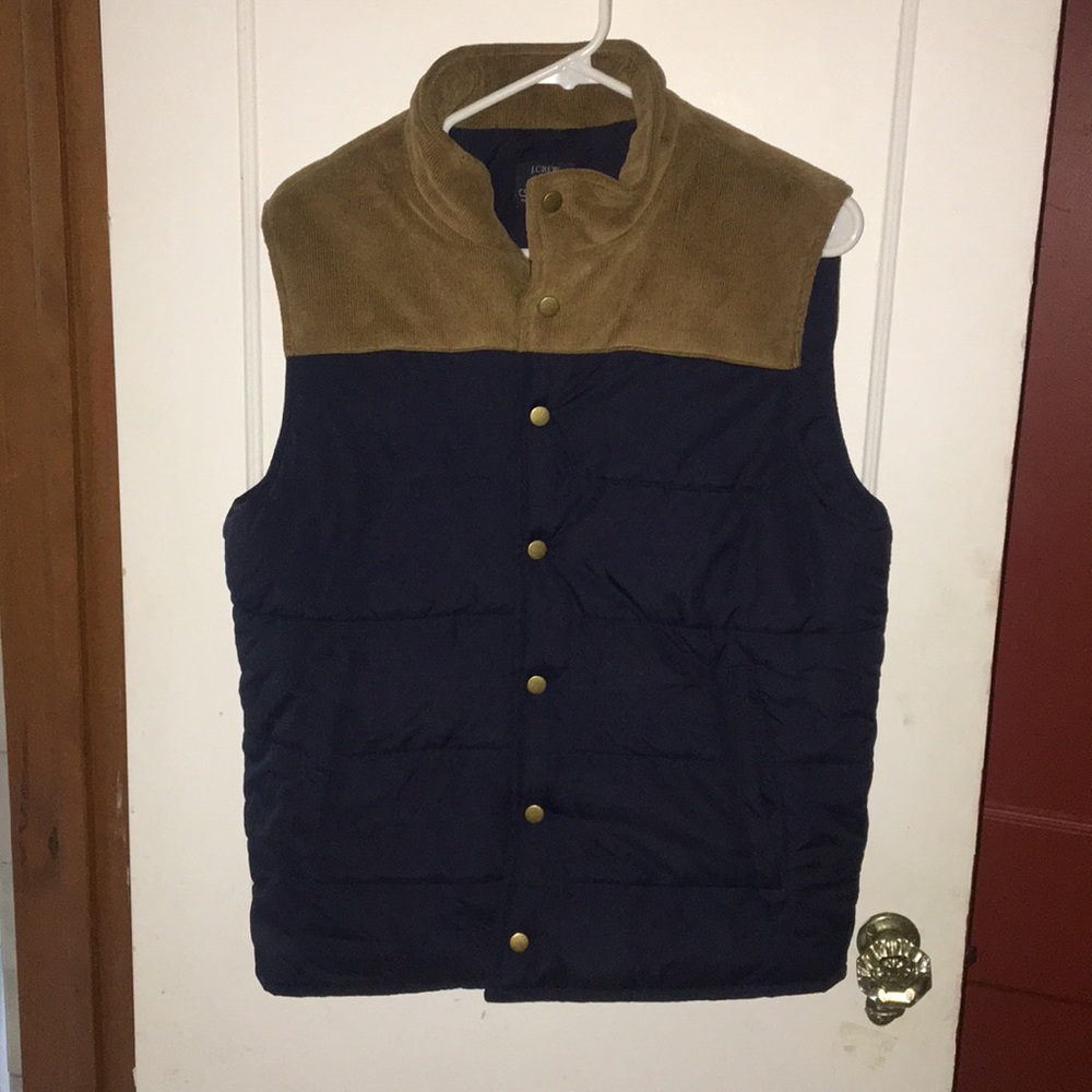 J. Crew Corduroy Navy Blue Puffer Jacket